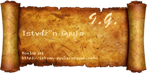István Gyula névjegykártya
